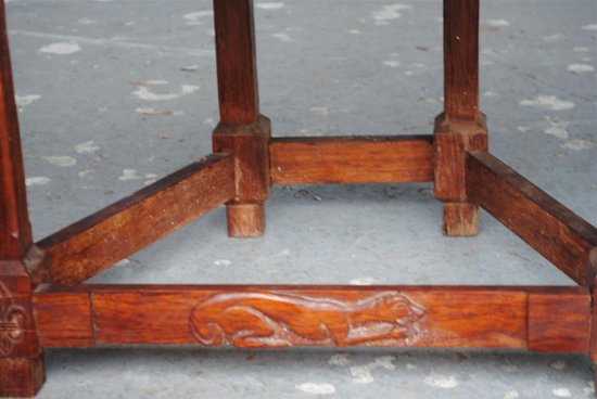 Serie Di 4 Poltrone Stile Gotico In Palissandro
