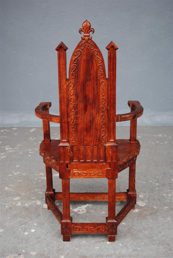 Serie Di 4 Poltrone Stile Gotico In Palissandro