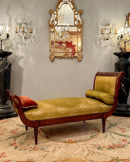 Jacob Frères, Letto Meridian Rest In Mogano Periodo Direttorio 1795 Circa