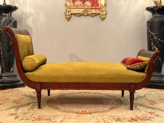 Jacob Frères, Letto Meridian Rest In Mogano Periodo Direttorio 1795 Circa