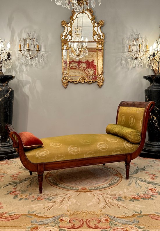 Jacob Frères, Letto Meridian Rest In Mogano Periodo Direttorio 1795 Circa