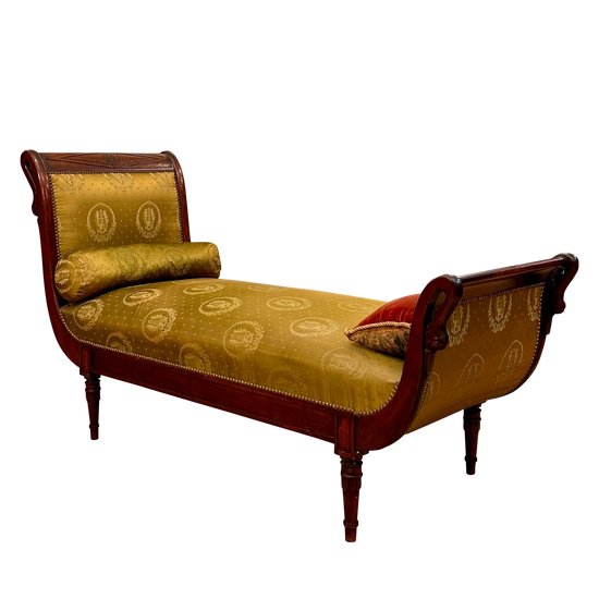 Jacob Frères, Letto Meridian Rest In Mogano Periodo Direttorio 1795 Circa