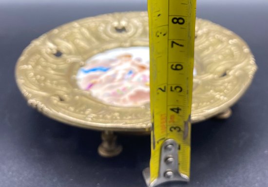 BRONZE AND PORCELAIN TRAY