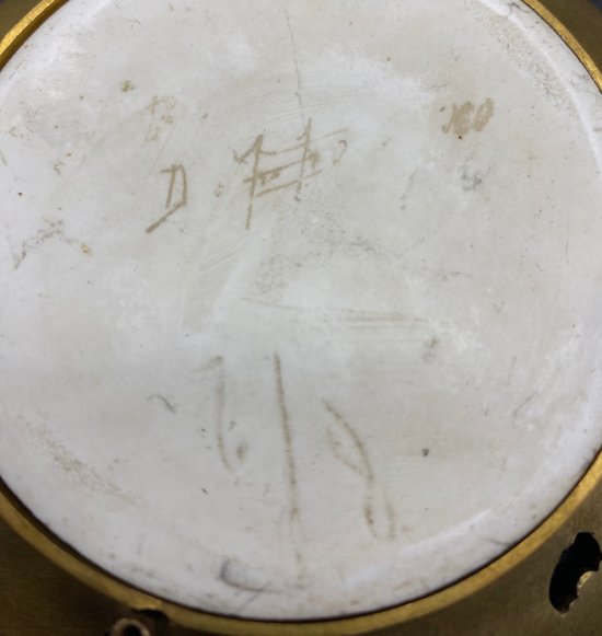 BRONZE AND PORCELAIN TRAY