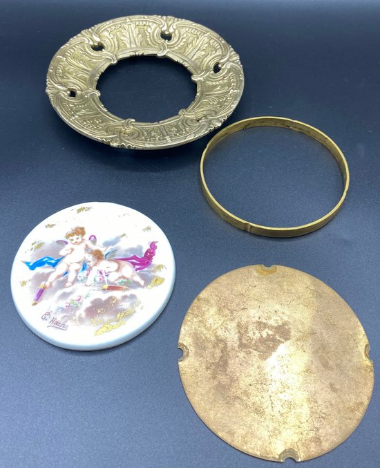 BRONZE AND PORCELAIN TRAY