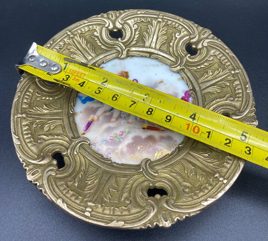 BRONZE AND PORCELAIN TRAY
