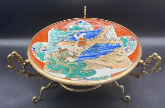 PLATE KUTANI MOUNTED BRONZE