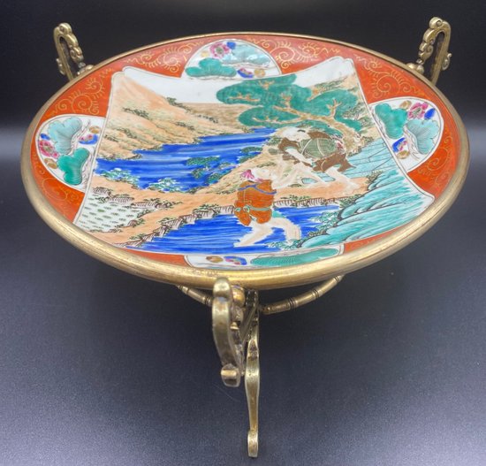 PLATE KUTANI MOUNTED BRONZE