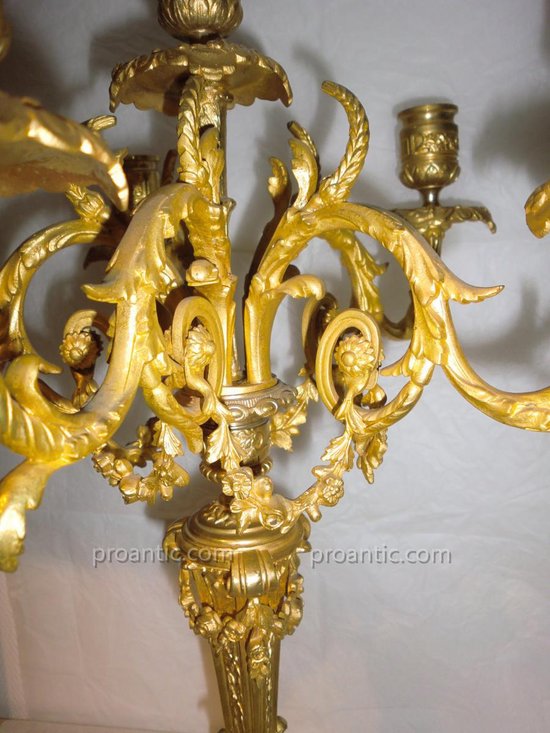 Coppia di candelabri d'epoca Napoleone III