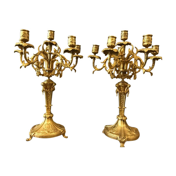 Coppia di candelabri d'epoca Napoleone III
