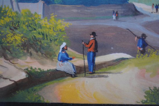 Italian gouache Castellama Da Monte Coppola XIXth