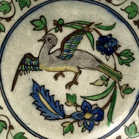 A museum quality late 17th/early 18thc. Iznik plate. Museum accession number. P2