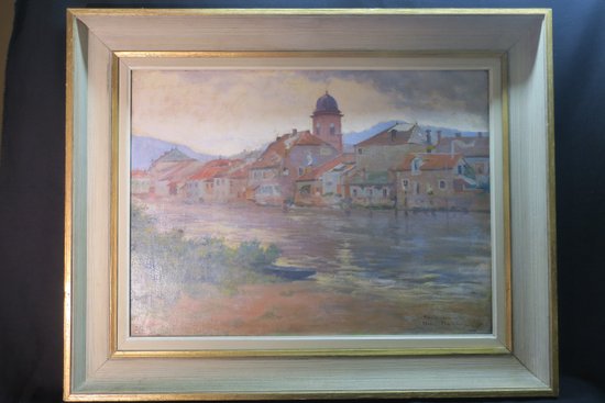Gemälde, Gemälde von Henri Marchal. die Meurthe bei Laneuveville
