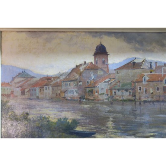 tableau, peinture de Henri Marchal . la Meurthe à Laneuveville