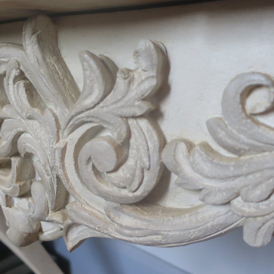 console en bois sculpté peint 