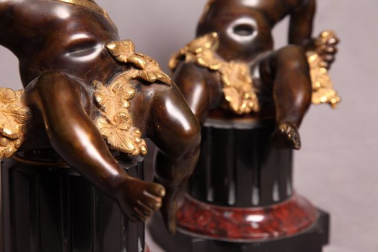 Paire De Bacchus En Bronze d'époque 19ème