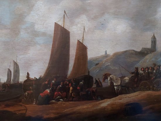 Sale of fish on the beach of Scheveningen