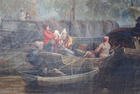 Peinture Scène Lacustre Par Héroult (1802-1853) XIXème