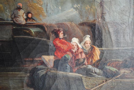 Peinture Scène Lacustre Par Héroult (1802-1853) XIXème