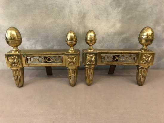 Antique Louis XVI bronze andirons