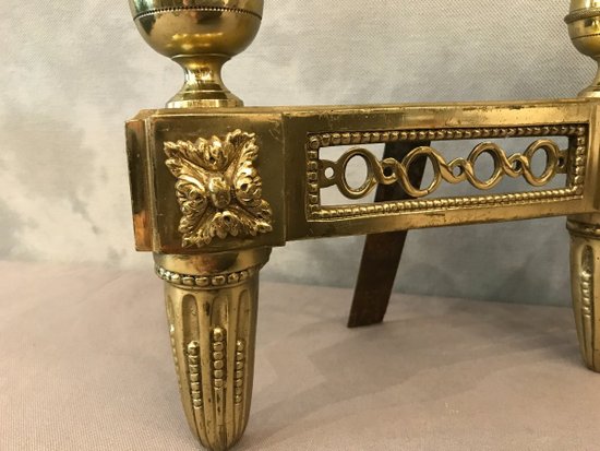 Antique Louis XVI bronze andirons