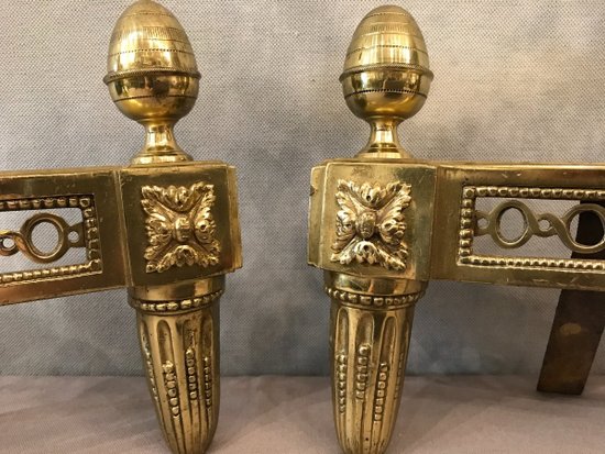 Antique Louis XVI bronze andirons