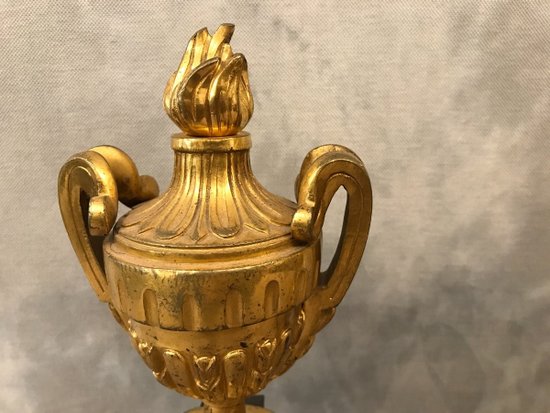 Chenets anciens En Bronze d'époqueTransition 18ème