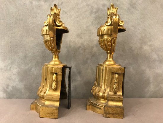 Chenets anciens En Bronze d'époqueTransition 18ème