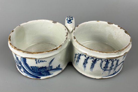 A rare mid 18thc Worcester "Gazebo" pattern coffee cup c1755-9