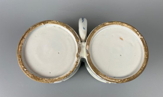 A rare mid 18thc Worcester "Gazebo" pattern coffee cup c1755-9