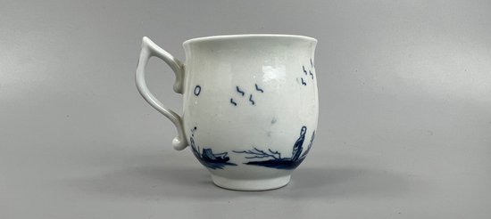 A rare mid 18thc Worcester "Gazebo" pattern coffee cup c1755-9
