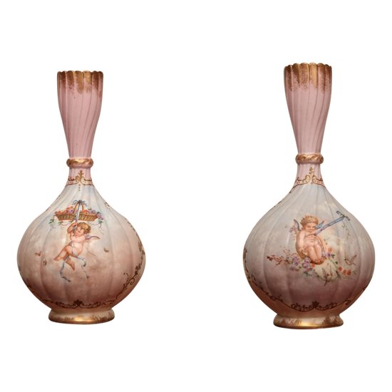 Paire De Vases En Porcelaine 19ème