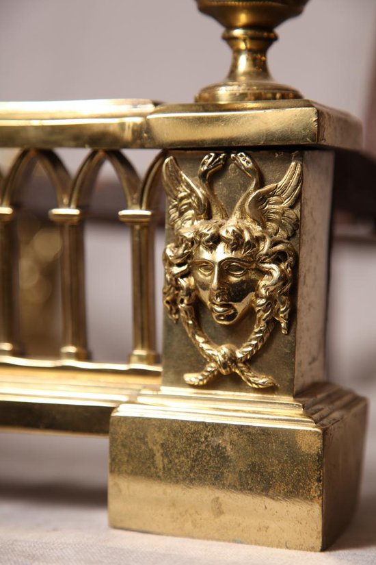 Pair Of 18th Century Bronze Antique Andirons