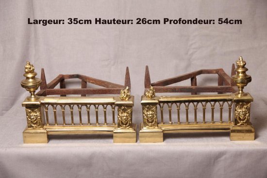 Pair Of 18th Century Bronze Antique Andirons