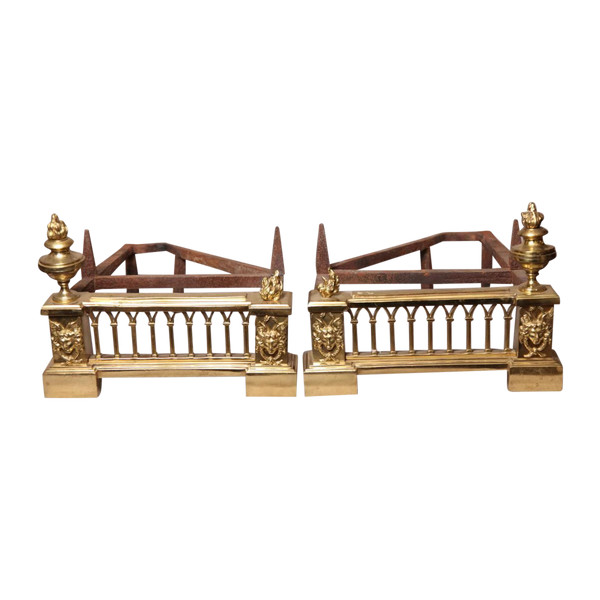 Pair Of 18th Century Bronze Antique Andirons
