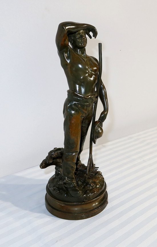 Bronzo "The Harvester" firmato E. Constant Favre - Inizio XX secolo