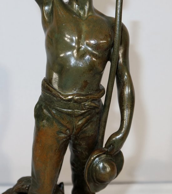 Bronzo "The Harvester" firmato E. Constant Favre - Inizio XX secolo