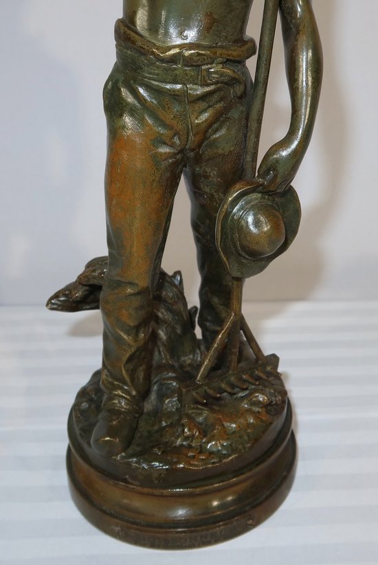 Bronzo "The Harvester" firmato E. Constant Favre - Inizio XX secolo