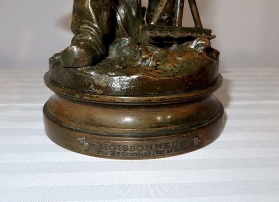 Bronzo "The Harvester" firmato E. Constant Favre - Inizio XX secolo