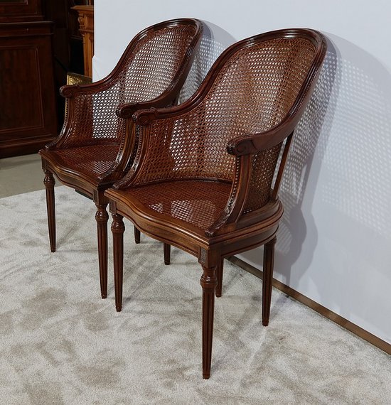 Paire de Fauteuils en Acajou, style Louis XVI – Début XXe