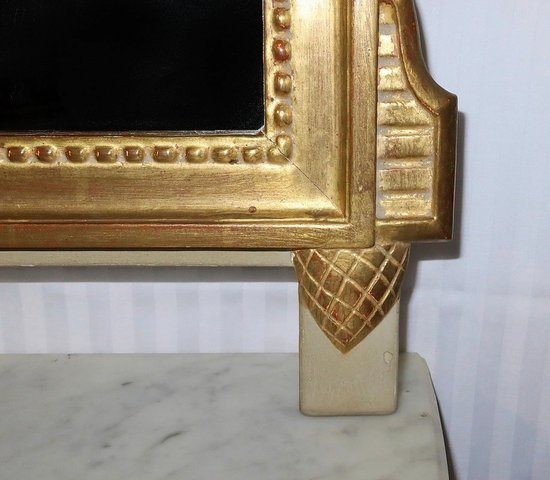 Goldener Holzspiegel im Stil Louis XVI - Anfang des 20. Jahrhunderts