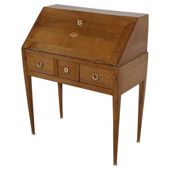 Kleines Bureau de Pente aus Eiche im Directoire-Stil - 2. Teil des 19. Jahrhunderts