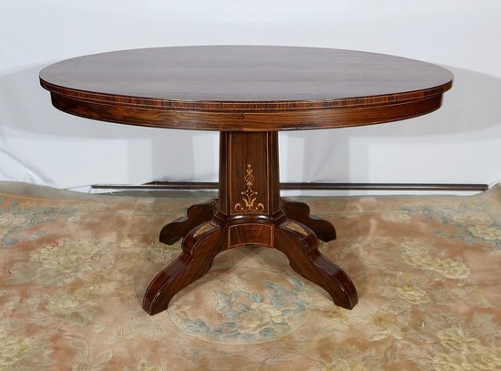 Guéridon Ovale en Palissandre, époque Charles X – Début XIXe