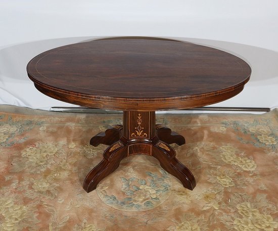 Guéridon Ovale en Palissandre, époque Charles X – Début XIXe