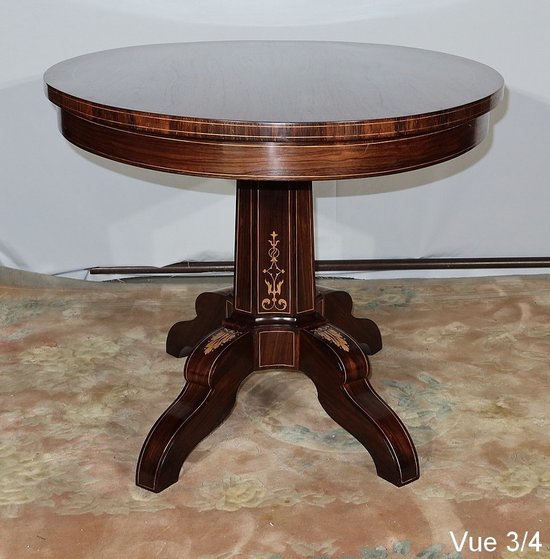 Guéridon Ovale en Palissandre, époque Charles X – Début XIXe
