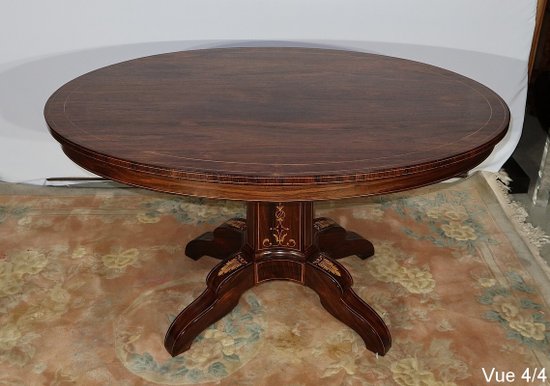 Guéridon Ovale en Palissandre, époque Charles X – Début XIXe