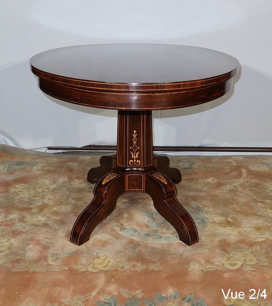 Guéridon Ovale en Palissandre, époque Charles X – Début XIXe