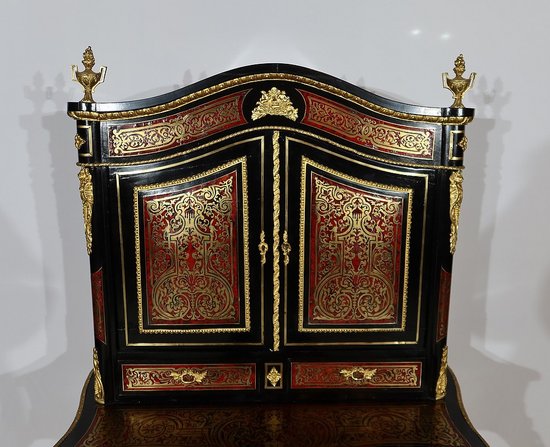 Piccolo Stipo in Intarsio Boulle, Epoca Napoleone III - Metà XIX Secolo