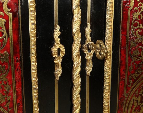 Piccolo Stipo in Intarsio Boulle, Epoca Napoleone III - Metà XIX Secolo