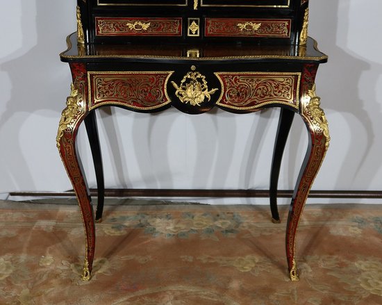 Piccolo Stipo in Intarsio Boulle, Epoca Napoleone III - Metà XIX Secolo